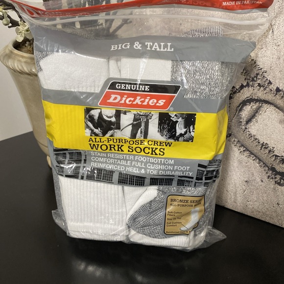 DICKIES Big & Tall MENS 13-15 CUSHIONED PERFORMANCE WORK SOCKS - Picture 1 of 6
